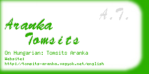 aranka tomsits business card